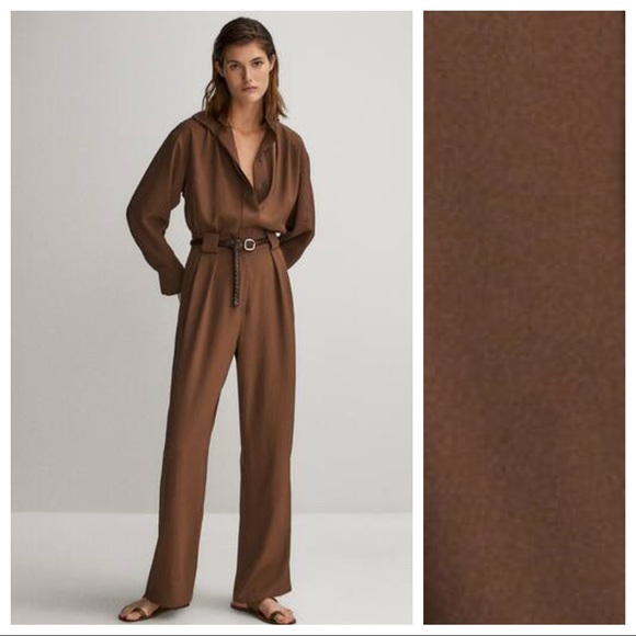 Massimo Dutti Pants - NWT. Massimo Dutti Brown Jumpsuit. Size 10.